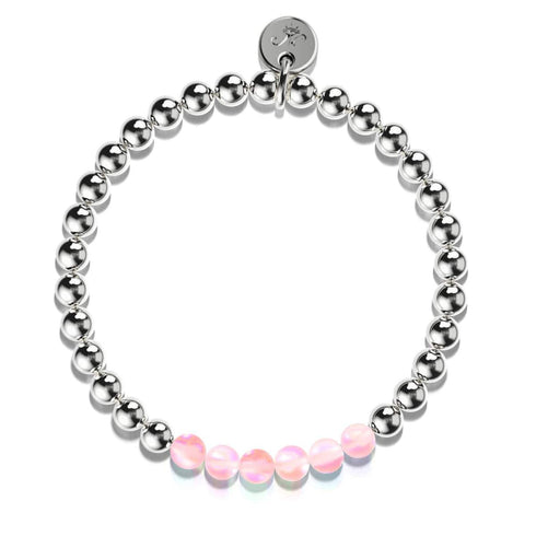 Rosa | Silber | Meerjungfrau-Glas-Ausdrucksarmband